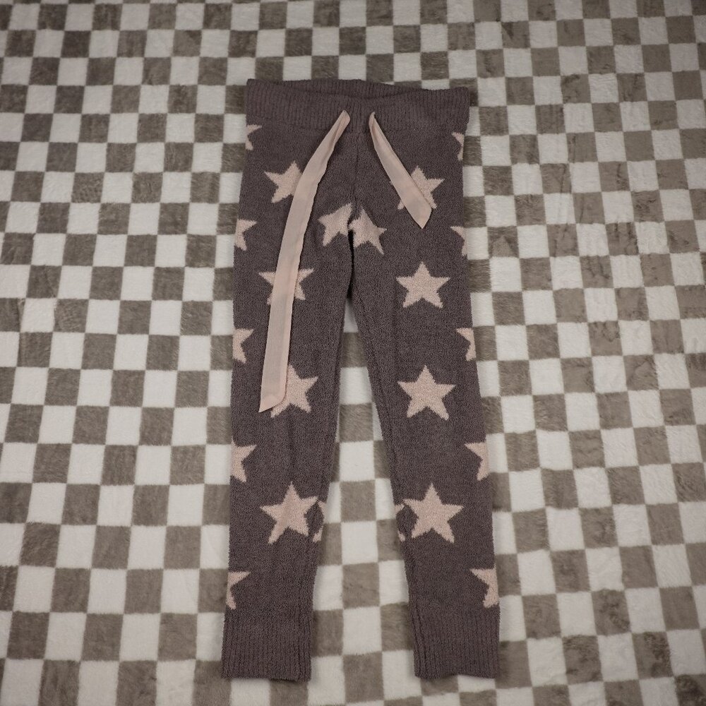 Honeydew pj bottoms pants grey pink stars sherpa  S
